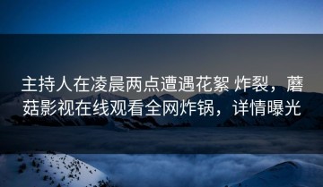 主持人在凌晨两点遭遇花絮 炸裂，蘑菇影视在线观看全网炸锅，详情曝光