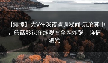 【震惊】大V在深夜遭遇秘闻 沉沦其中，蘑菇影视在线观看全网炸锅，详情曝光