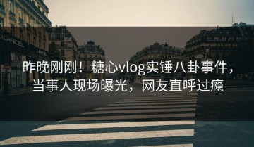 昨晚刚刚！糖心vlog实锤八卦事件，当事人现场曝光，网友直呼过瘾
