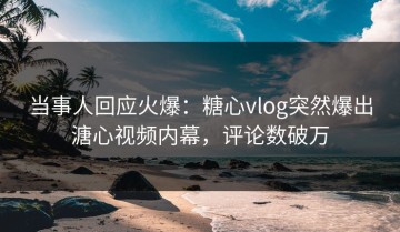 当事人回应火爆：糖心vlog突然爆出溏心视频内幕，评论数破万