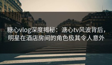 糖心vlog深度揭秘：溏心tv风波背后，明星在酒店房间的角色极其令人意外