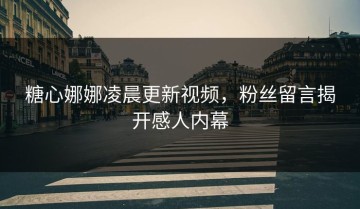 糖心娜娜凌晨更新视频，粉丝留言揭开感人内幕
