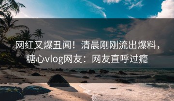 网红又爆丑闻！清晨刚刚流出爆料，糖心vlog网友：网友直呼过瘾