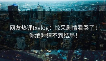 网友热评txvlog：惊呆剧情看哭了！你绝对猜不到结局！