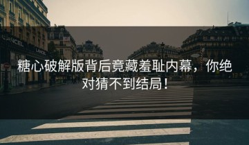 糖心破解版背后竟藏羞耻内幕，你绝对猜不到结局！