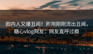 圈内人又爆丑闻！刚刚刚刚流出丑闻，糖心vlog网友：网友直呼过瘾