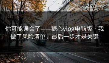 你可能误会了——糖心vlog电脑版 · 我做了风险清单，最后一步才是关键
