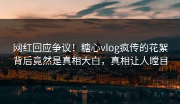 网红回应争议！糖心vlog疯传的花絮背后竟然是真相大白，真相让人瞠目