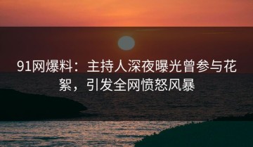 91网爆料：主持人深夜曝光曾参与花絮，引发全网愤怒风暴