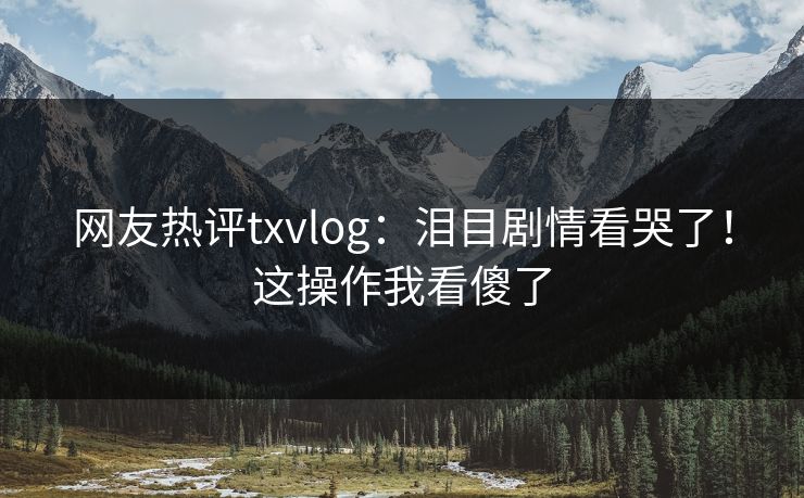 网友热评txvlog：泪目剧情看哭了！这操作我看傻了