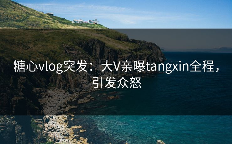 糖心vlog突发：大V亲曝tangxin全程，引发众怒