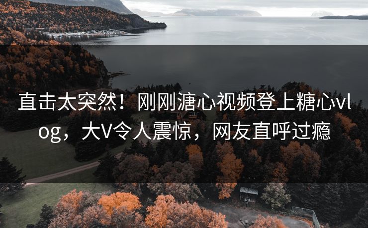 直击太突然！刚刚溏心视频登上糖心vlog，大V令人震惊，网友直呼过瘾