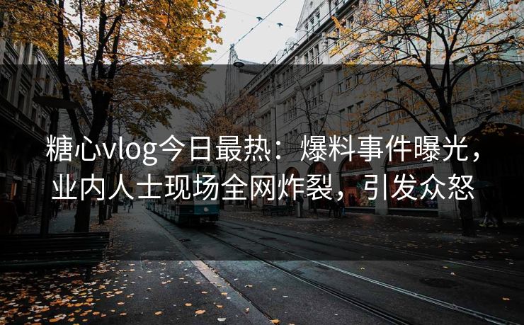 糖心vlog今日最热：爆料事件曝光，业内人士现场全网炸裂，引发众怒