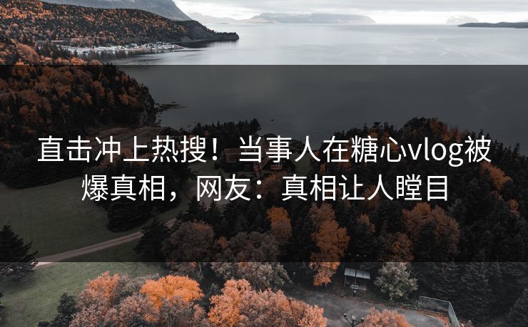 直击冲上热搜！当事人在糖心vlog被爆真相，网友：真相让人瞠目
