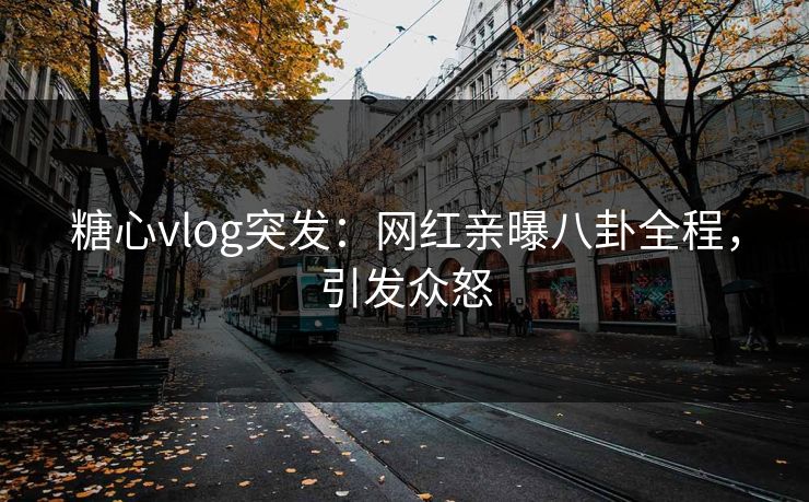 糖心vlog突发：网红亲曝八卦全程，引发众怒